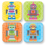 Kids Robot Square Plate- Blue