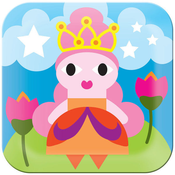 Kids Princess Square Plate- Pink