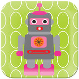 Kids Robot Square Plate- Green